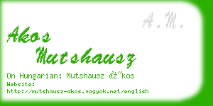 akos mutshausz business card